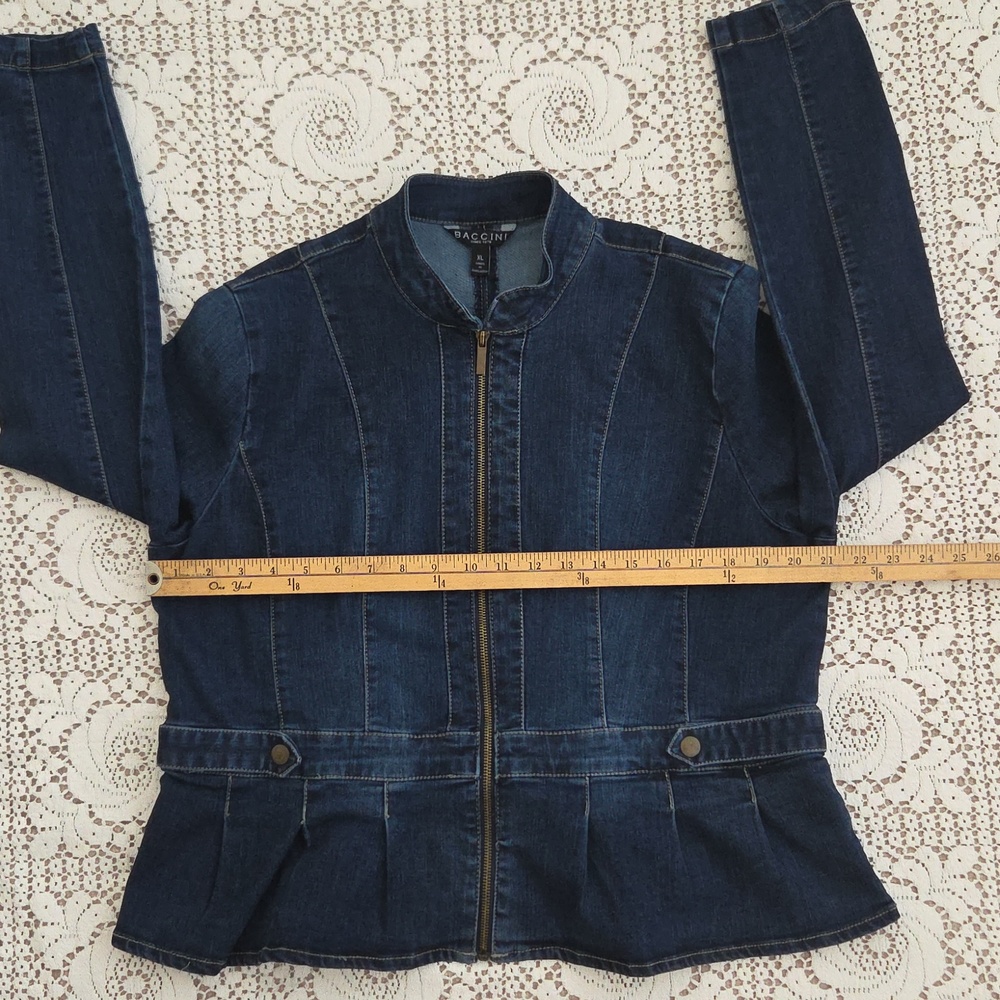 Baccini Navy Blue Denim Jacket Size XL - Picture 5 of 8